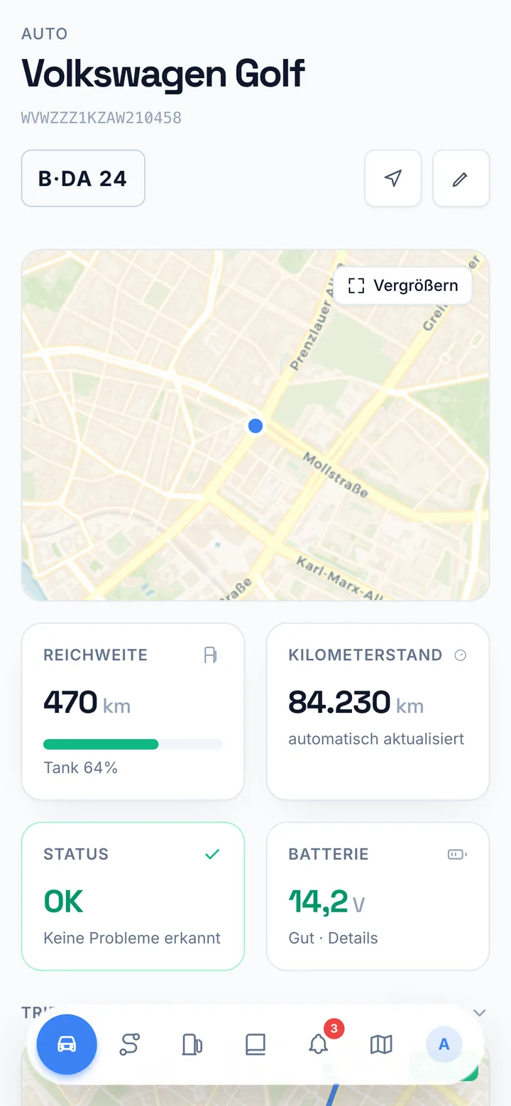 Drive-Analytics-App auf dem Smartphone